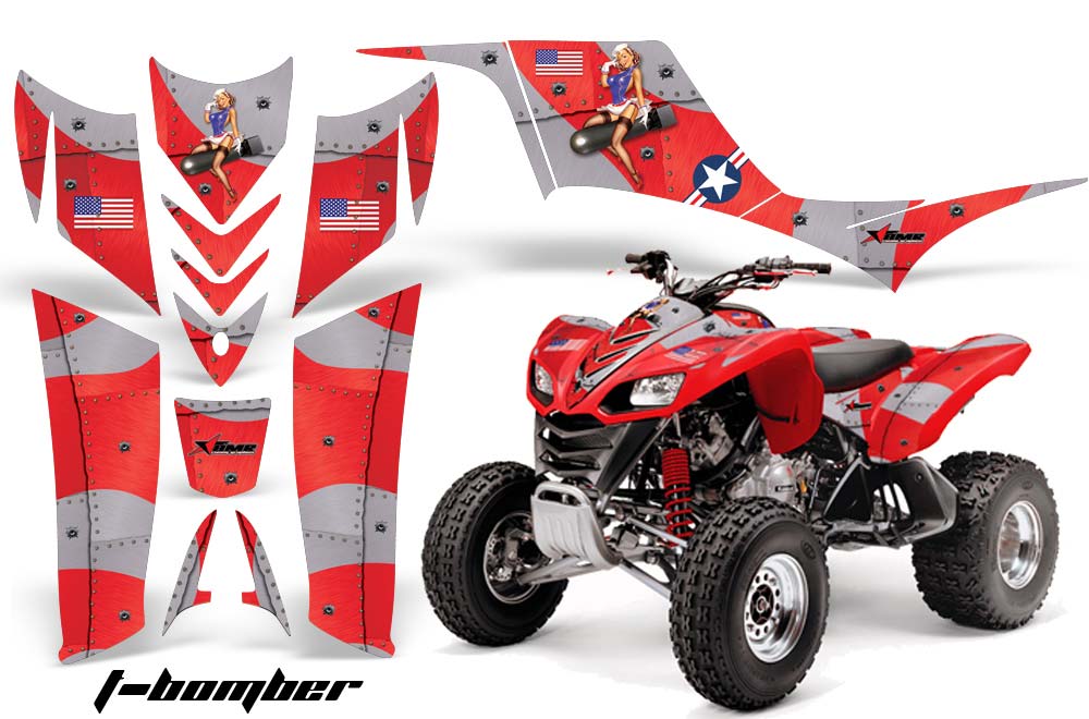 Kawasaki KFX 700 ATV Graphic Kit - 2004-2009 T Bomber Red