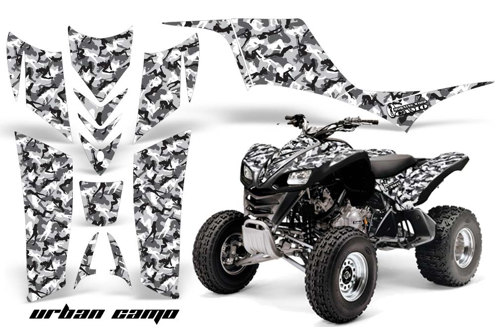 Kawasaki KFX 700 ATV Graphic Kit - 2004-2009 Urban Camo Black