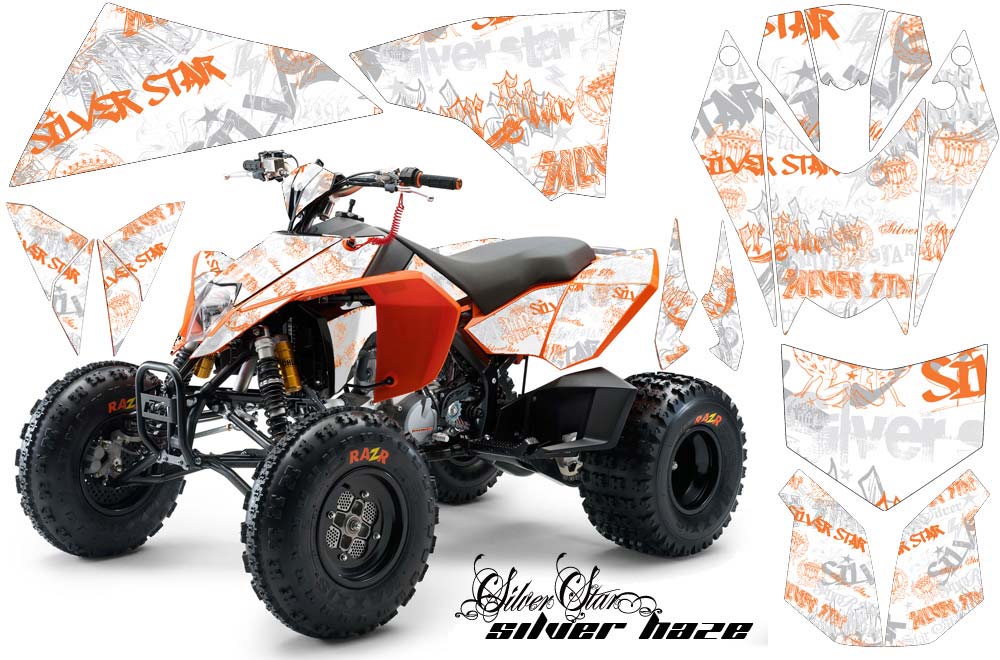 KTM 450 / 505 / 525 ATV Graphic Kit - 2008-2010 Silver Star - Silverhaze Orange