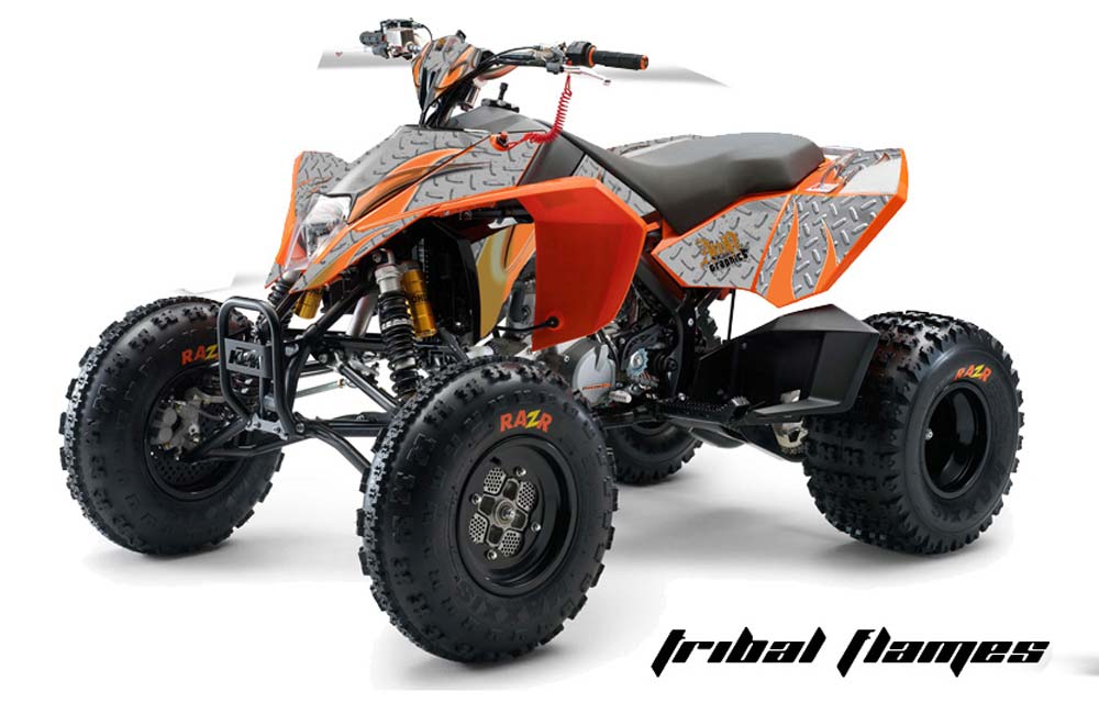 KTM 450 / 505 / 525 ATV Graphic Kit - 2008-2010 Tribal Flames Orange