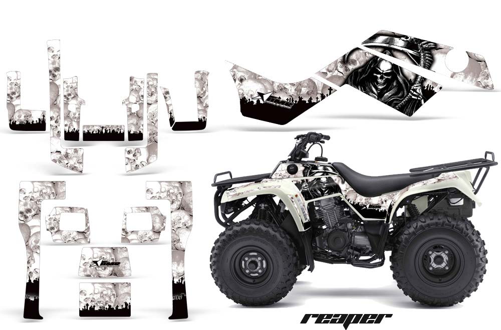 Kawasaki Bayou 220 / 250 / 300 ATV Graphic Kit - All Years Reaper White
