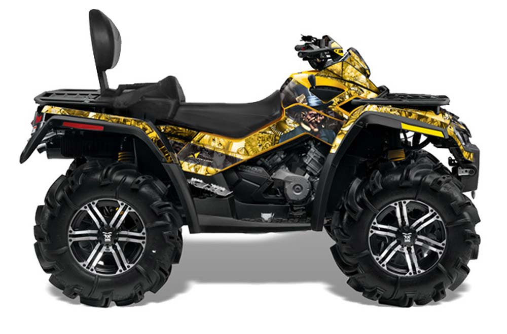 Can Am Outlander MAX 500 / 650 / 800 ATV Graphic Kit - 2006-2012 Mad Hatter Yellow