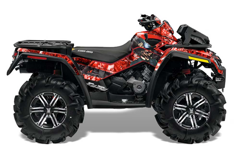 Can Am Outlander XMR 800R ATV Graphic Kit - 2006-2012 Mad Hatter Red