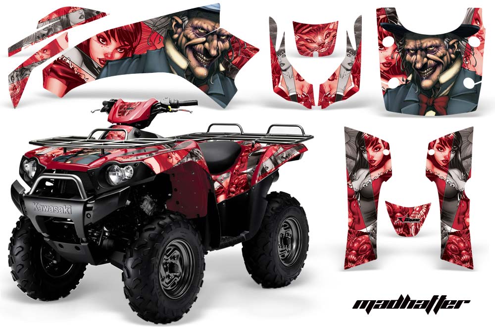 Kawasaki Brute Force 650i 4x4 ATV Graphic Kit - 2004-2012 Mad Hatter Black