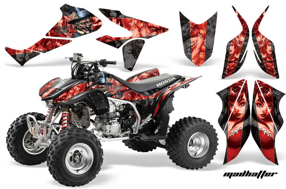 Honda TRX 450R ATV Graphic Kit - 2004-2016 Mad Hatter Red