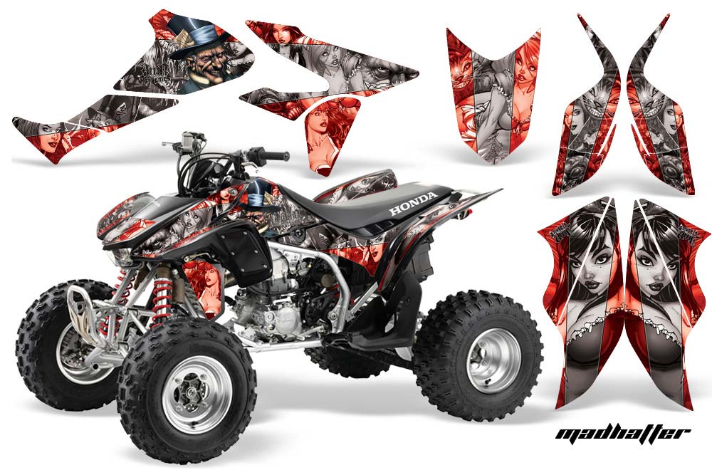 Honda TRX 450R ATV Graphic Kit - 2004-2016 Mad Hatter Silver