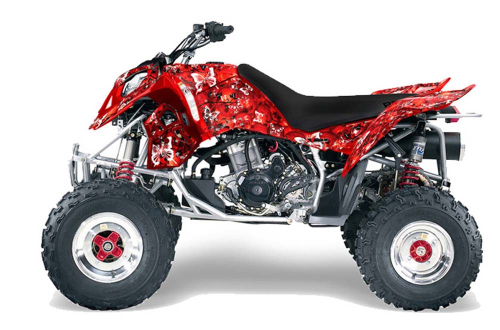 Polaris Outlaw 450 / 500 / 525 ATV Graphic Kit - 2006-2008 Butterfly Red