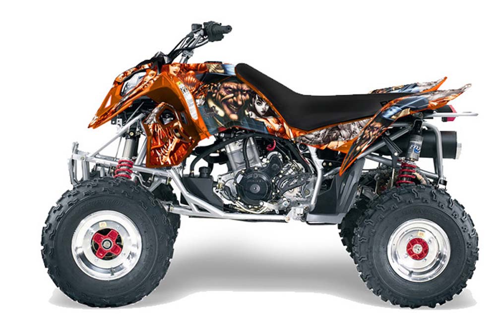 Polaris Outlaw 450 / 500 / 525 ATV Graphic Kit - 2006-2008 Mad Hatter Silver