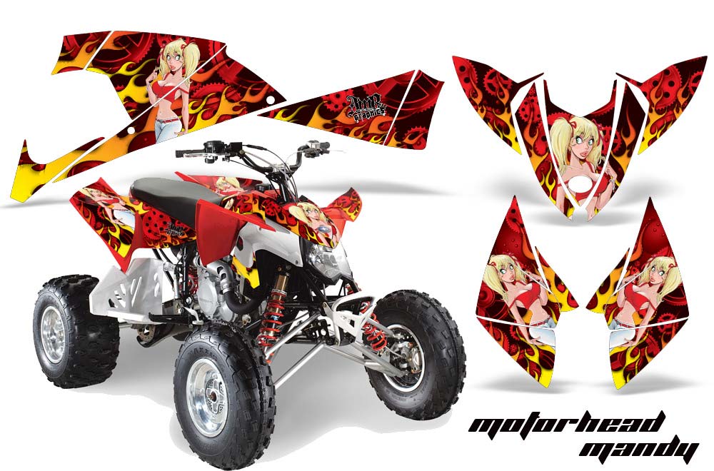 Polaris Outlaw 450 / 500 / 525 ATV Graphic Kit - 2009-2012 Motorhead Mandy Red