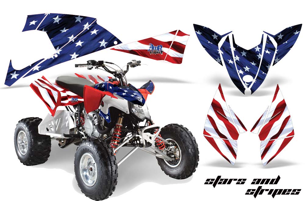 Polaris Outlaw 450 / 500 / 525 ATV Graphic Kit - 2009-2012 Stars n Stripes Red