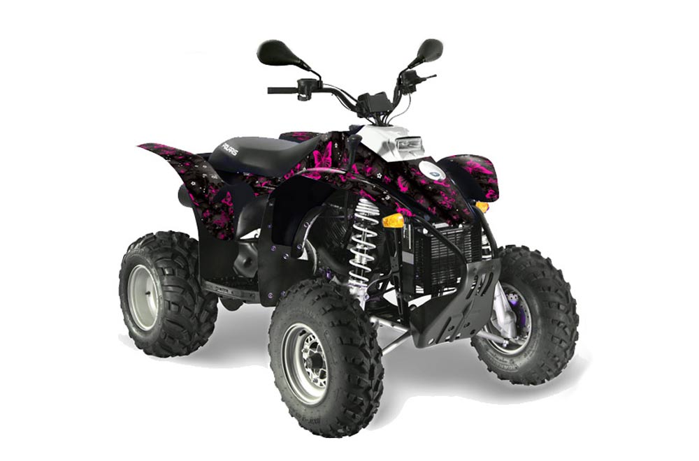 Polaris Scrambler / Trailblazer 500 ATV Graphic Kit - 1985-2009 Butterfly Pink