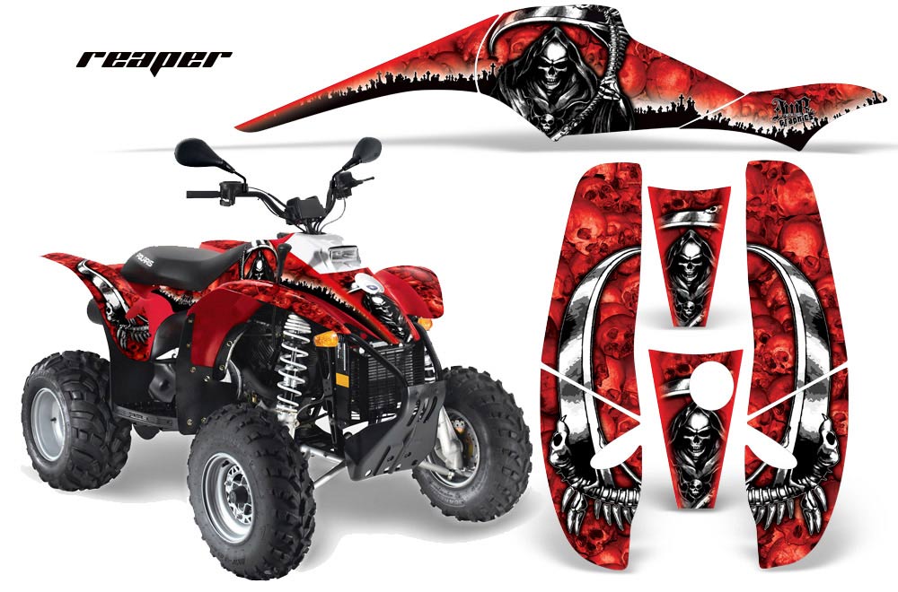 Polaris Scrambler / Trailblazer 500 ATV Graphic Kit - 1985-2009 Reaper Red
