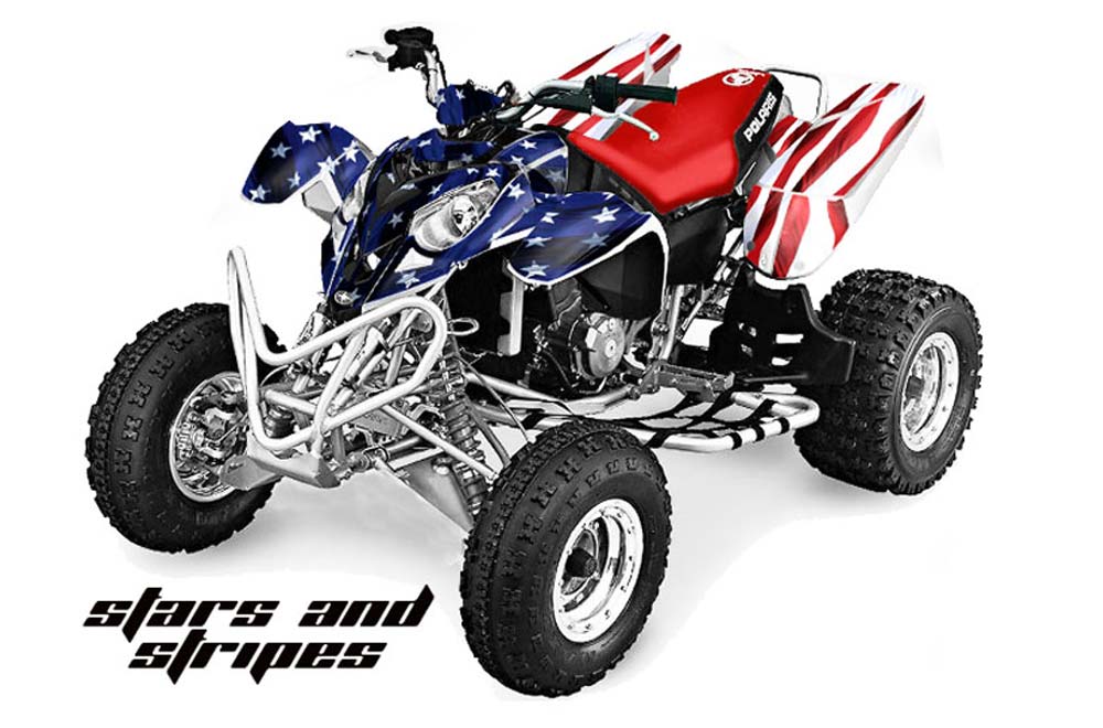 Polaris Predator 500 ATV Graphic Kit - 2002-2011 Stars N Stripes Red