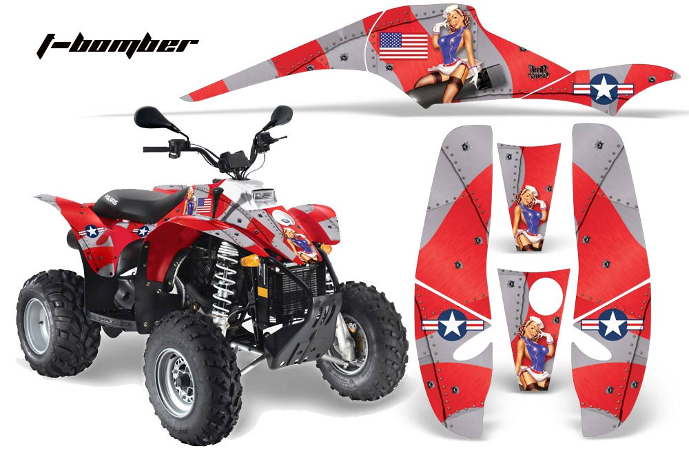 Polaris Scrambler / Trailblazer 500 ATV Graphic Kit - 1985-2009 T Bomber Red