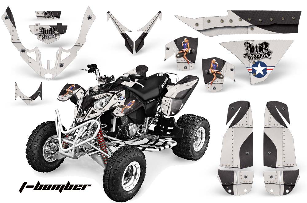 Polaris Predator 500 ATV Graphic Kit - 2002-2011 T Bomber Silver