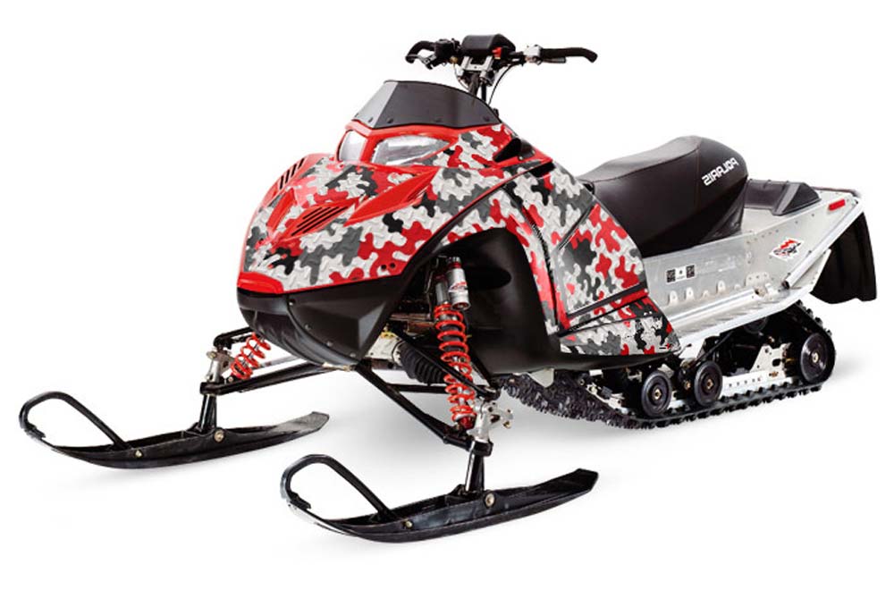 Polaris IQ Race 600 Sled Graphic Kit - All Years Camoplate Red