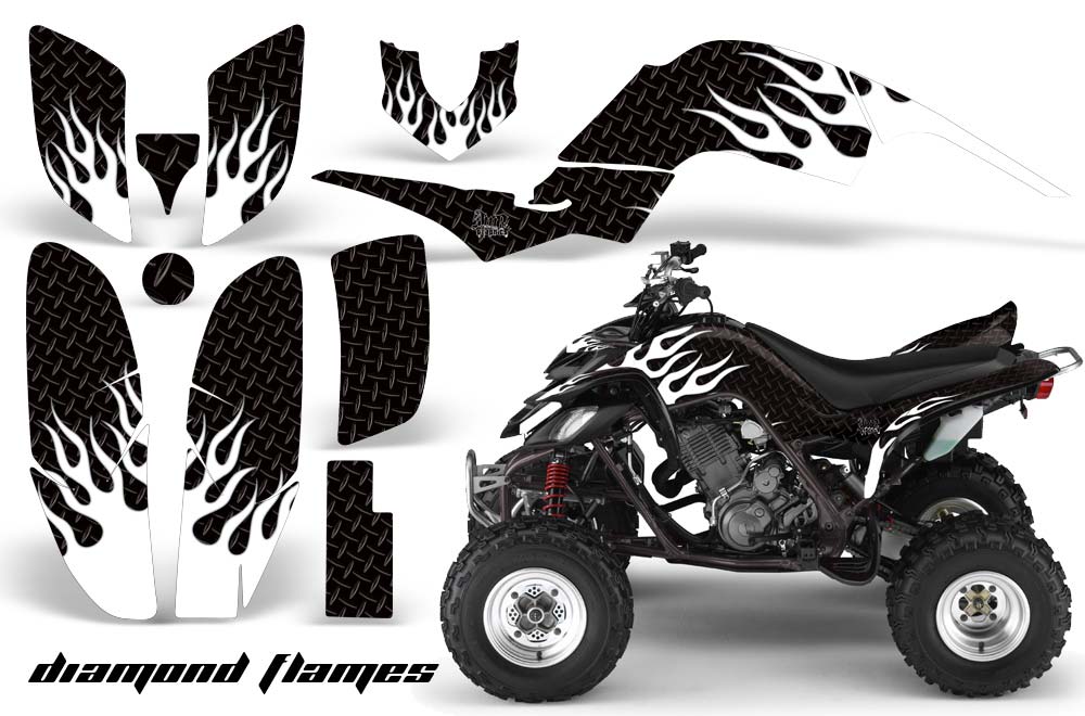 Yamaha Raptor 660 ATV Graphic Kit - 2001-2005 Diamond Flames White
