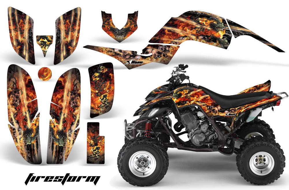 Yamaha Raptor 660 ATV Graphic Kit - 2001-2005 Firestorm Black