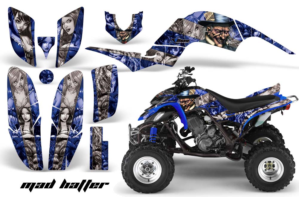 Yamaha Raptor 660 ATV Graphic Kit - 2001-2005 Mad Hatter Blue