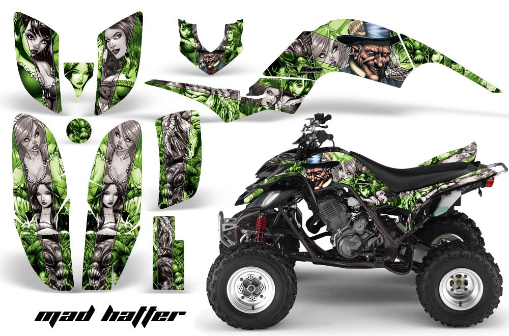 Yamaha Raptor 660 ATV Graphic Kit - 2001-2005 Mad Hatter Green