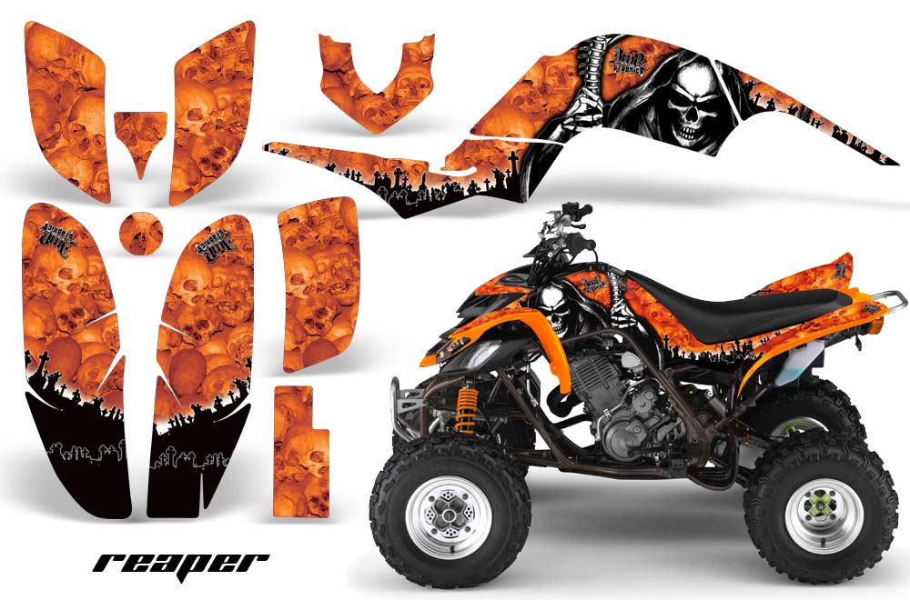 Yamaha Raptor 660 ATV Graphic Kit - 2001-2005 Reaper Orange
