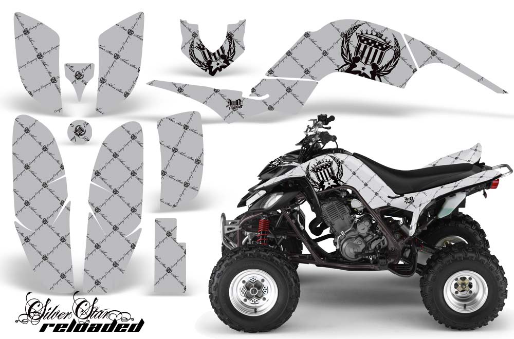 Yamaha Raptor 660 ATV Graphic Kit - 2001-2005 Silver Star - Reloaded Black