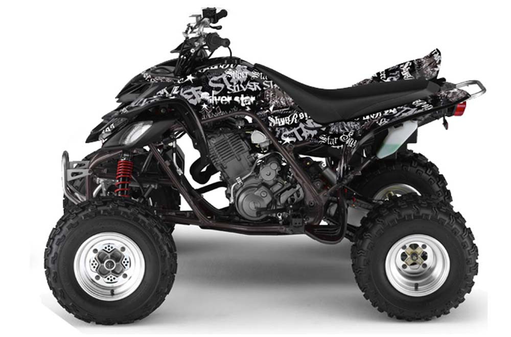 Yamaha Raptor 660 ATV Graphic Kit - 2001-2005 Silver Star - Silverhaze Black