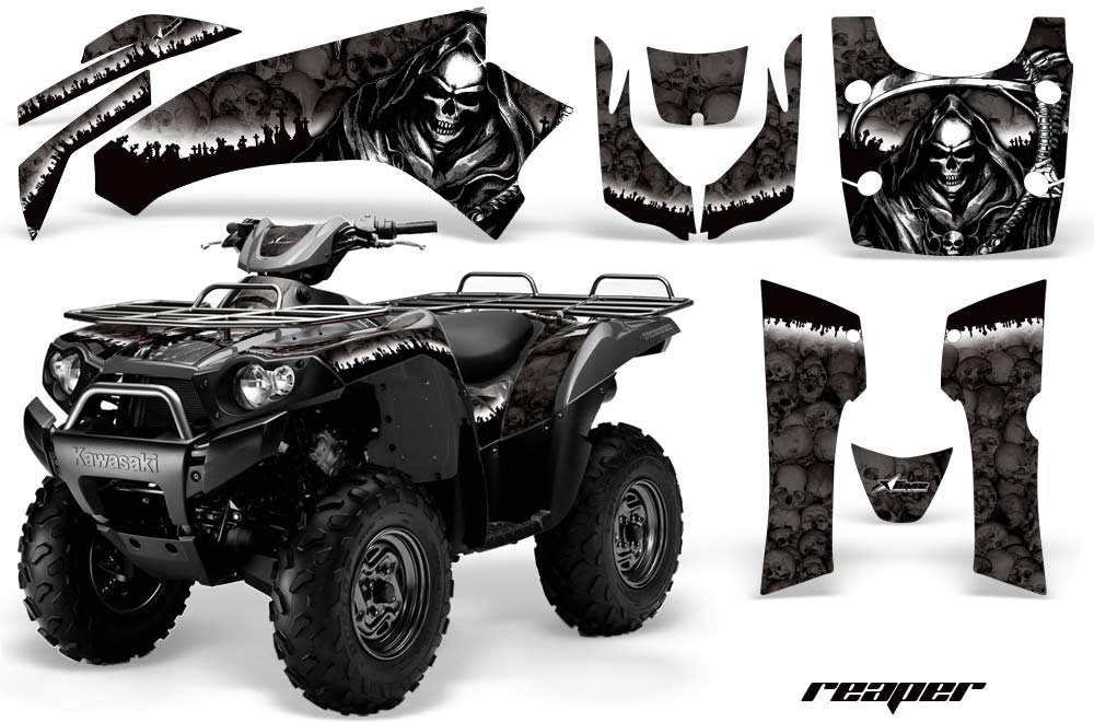 Kawasaki Brute Force 650i 4x4 ATV Graphic Kit - 2004-2012 Reaper Black
