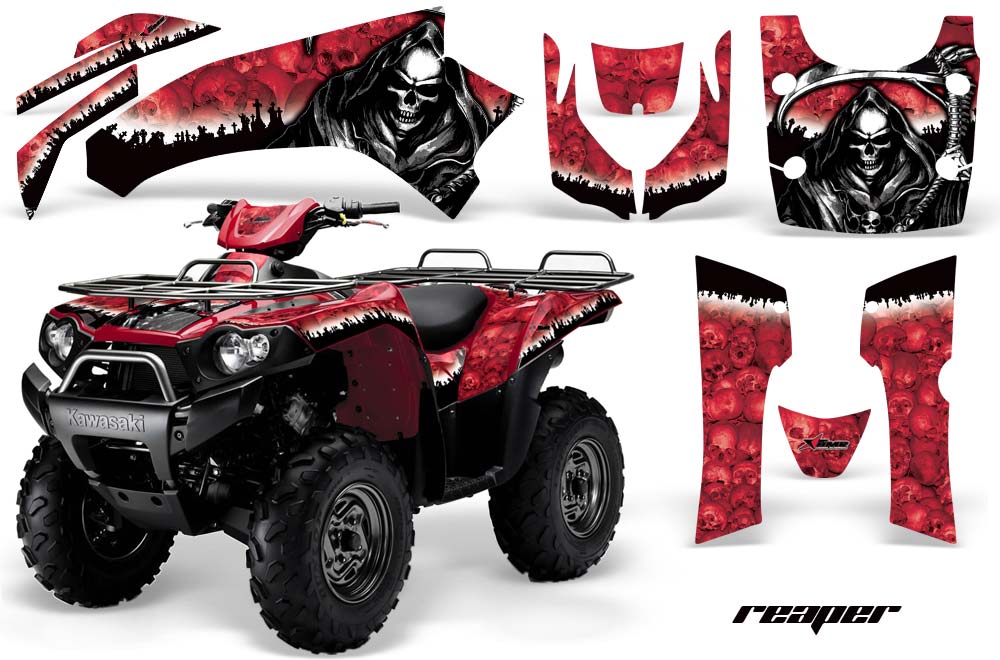 Kawasaki Brute Force 650i 4x4 ATV Graphic Kit - 2004-2012 Reaper Red