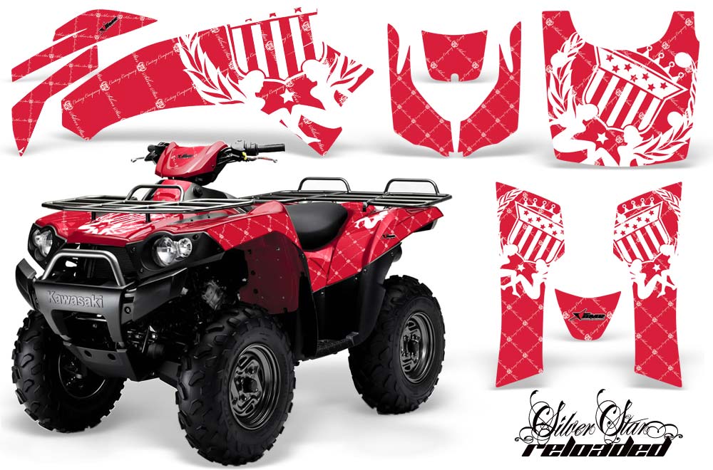 Kawasaki Brute Force 650i 4x4 ATV Graphic Kit - 2004-2012 Silver Star - Reloaded White
