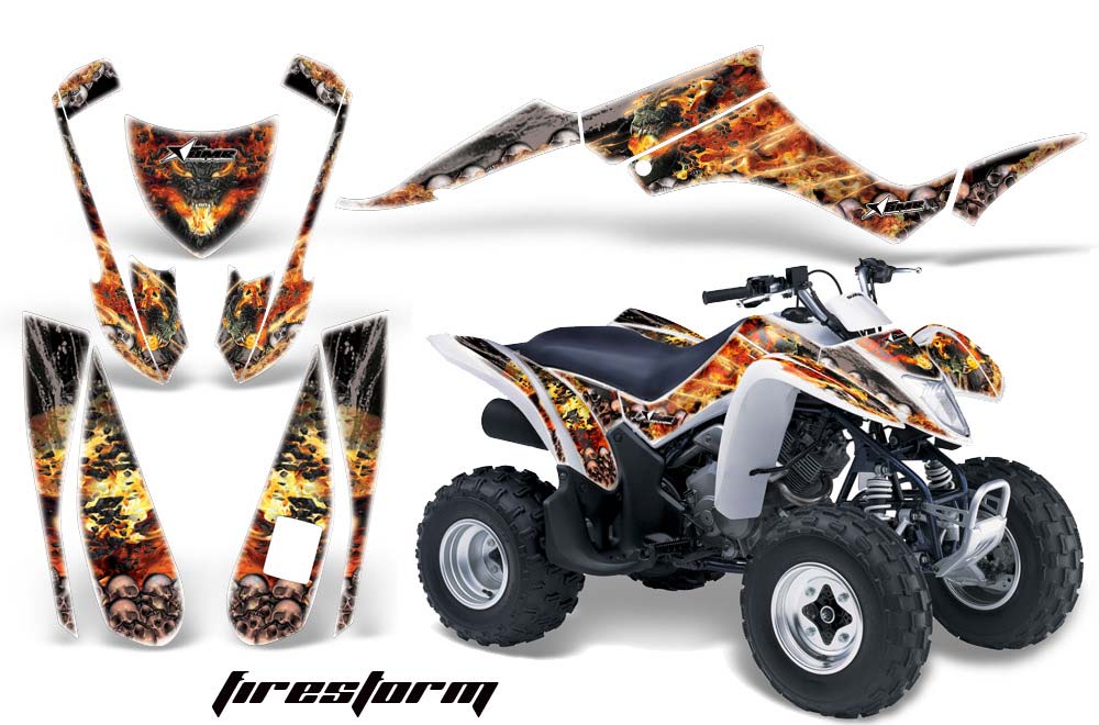 Suzuki LTZ 250 ATV Graphic Kit - 2004-2011 Firestorm White