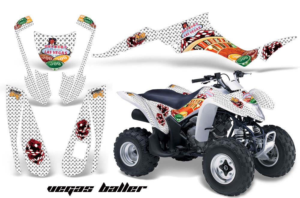 Suzuki LTZ 250 ATV Graphic Kit - 2004-2011 Vegas Baller White