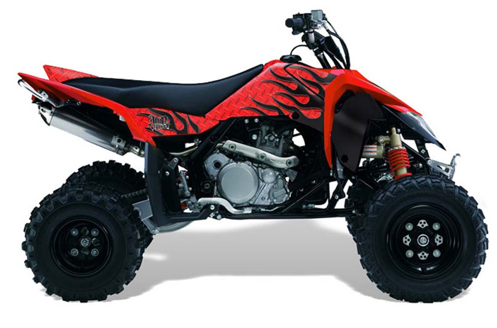 Suzuki LTR 450 ATV Graphic Kit - 2006-2009 Diamond Flames Red