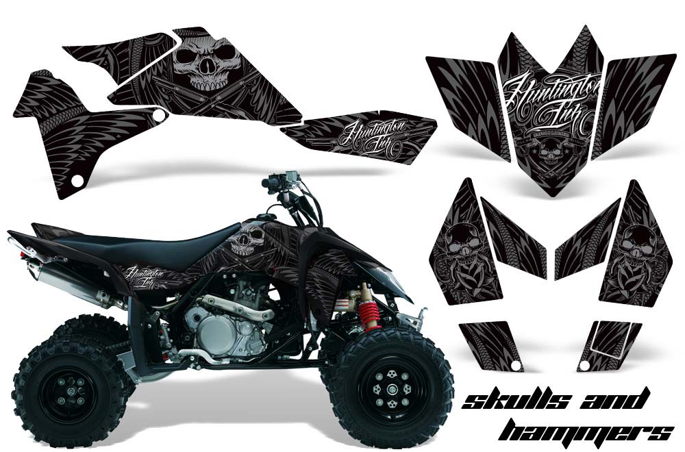 Suzuki LTR 450 ATV Graphic Kit - 2006-2009 Skulls N Hammer Silver