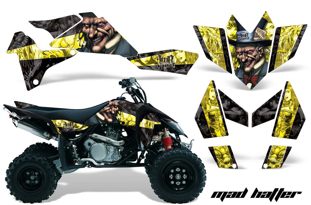 Suzuki LTR 450 ATV Graphic Kit - 2006-2009 Mad Hatter Black