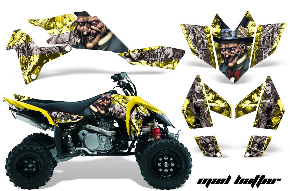 Suzuki LTR 450 ATV Graphic Kit - 2006-2009 Mad Hatter Yellow