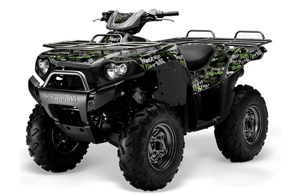 Kawasaki Brute Force 650i 4x4 ATV Graphic Kit - 2004-2012 Silver Star - Silverhaze Green