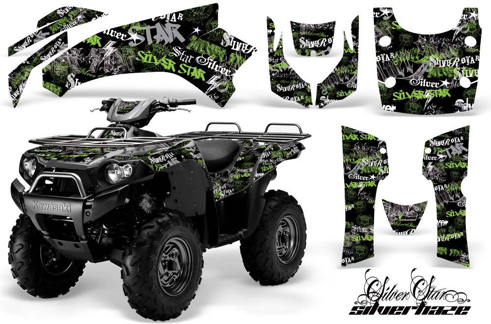 Kawasaki Brute Force 650i 4x4 ATV Graphic Kit - 2004-2012 Silver Star - Silverhaze Green