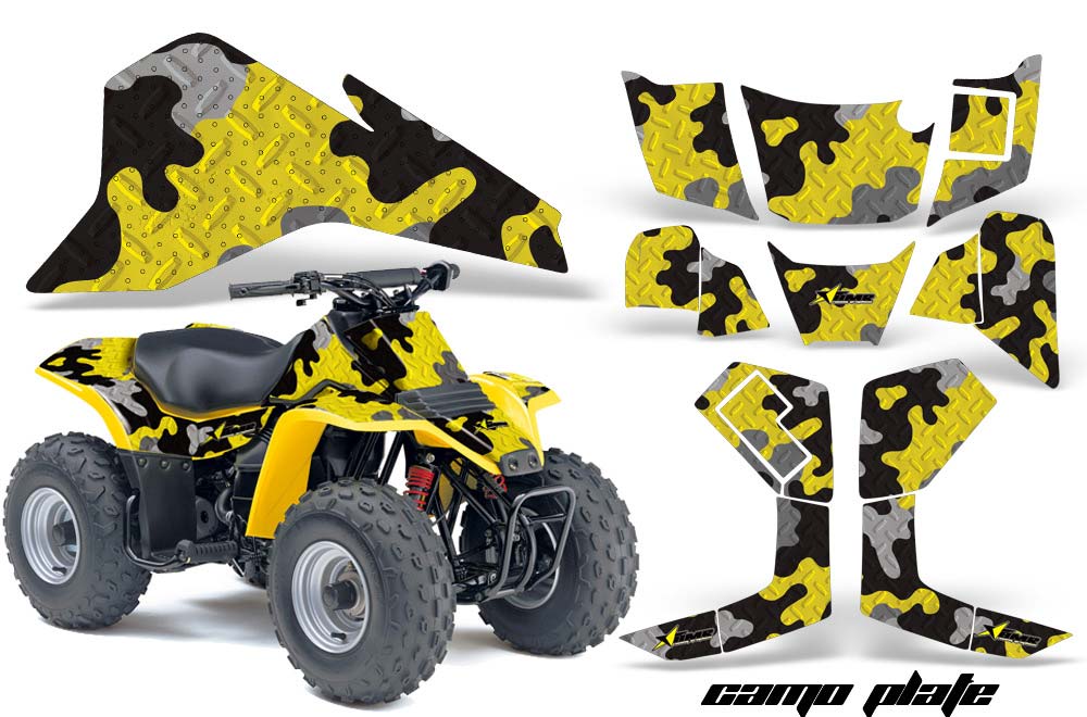 Suzuki QuadSport LT 80 ATV Graphic Kit - 1987-2006 Camoplate Yellow