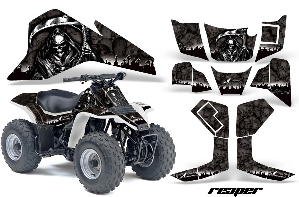 Suzuki QuadSport LT 80 ATV Graphic Kit - 1987-2006 Reaper Black