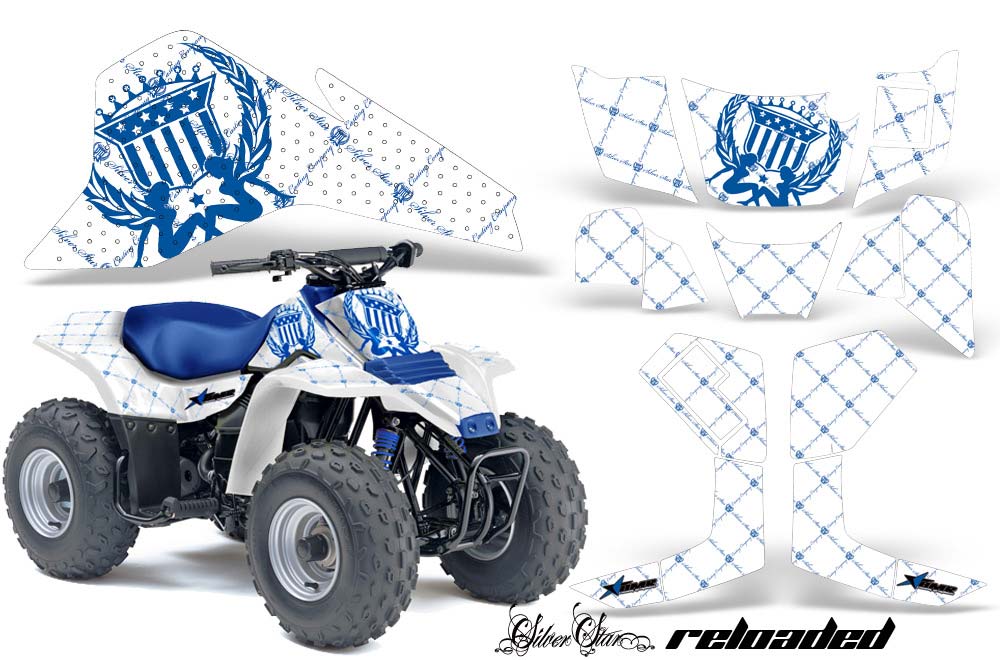 Suzuki QuadSport LT 80 ATV Graphic Kit - 1987-2006 Silver Star - Reloaded Blue