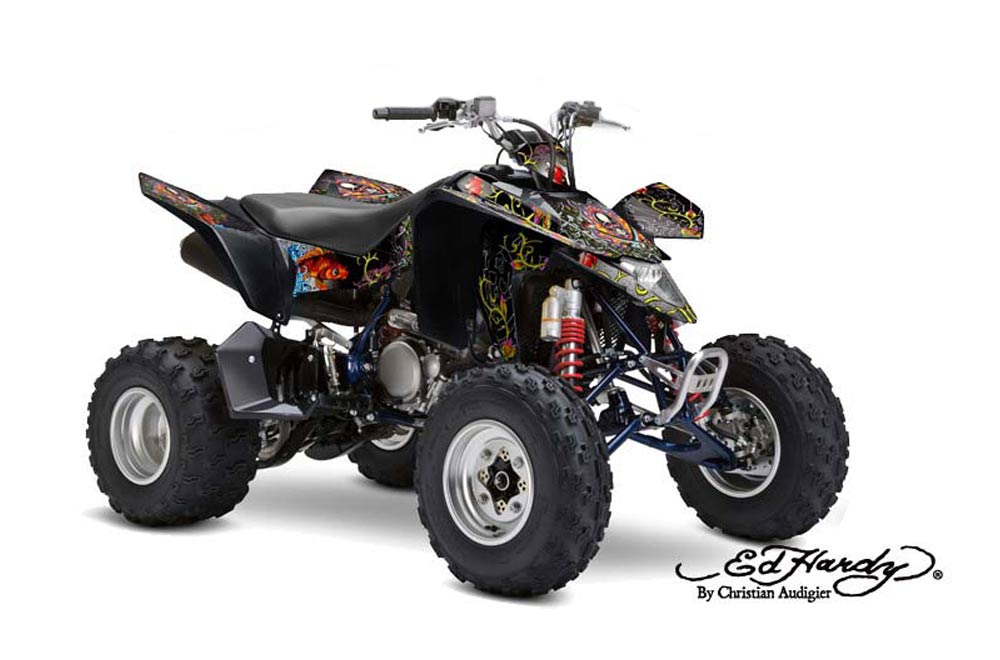 Suzuki LTZ 400 ATV Graphic Kit - 2009-2016 Ed Hardy - Pirates White