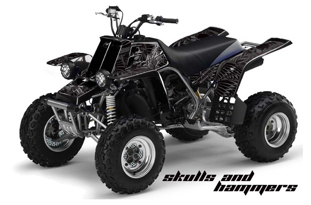Yamaha Banshee 350 (Full Bore Plastics) ATV Graphic Kit - All Years Skulls and Hammers Black