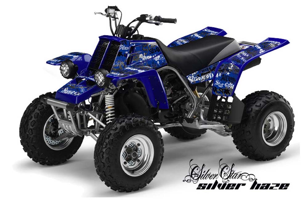 Yamaha Banshee 350 (Full Bore Plastics) ATV Graphic Kit - All Years Silver Star - Silverhaze Blue