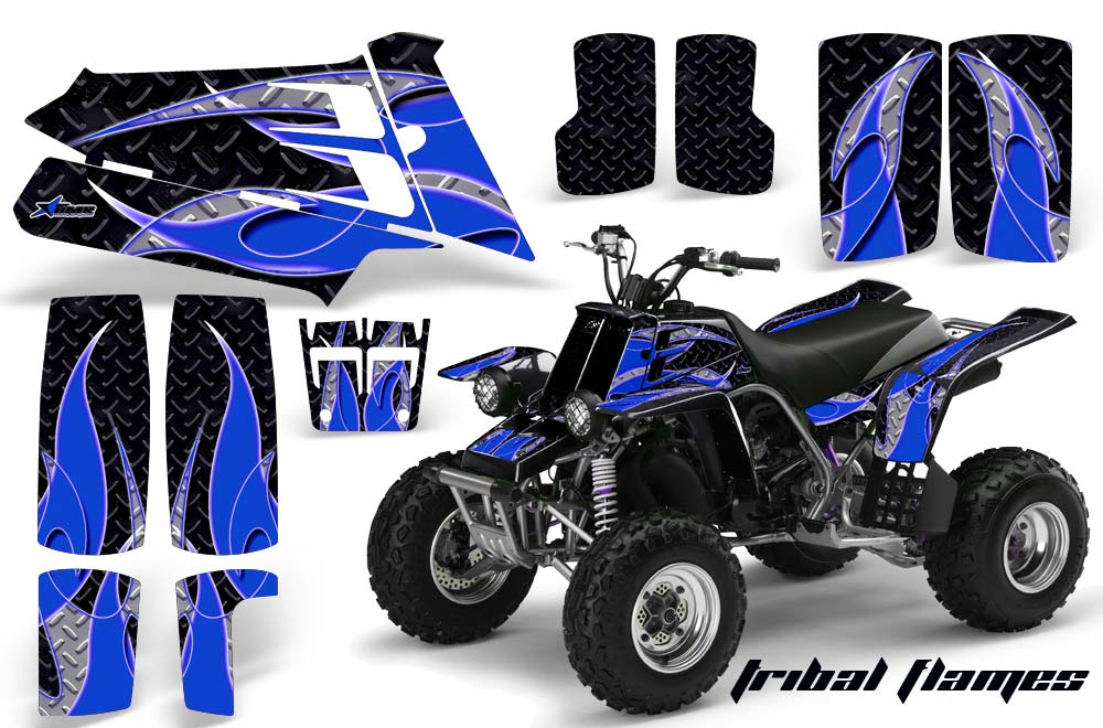 Yamaha Banshee 350 (Full Bore Plastics) ATV Graphic Kit - All Years Tribal Flames Blue