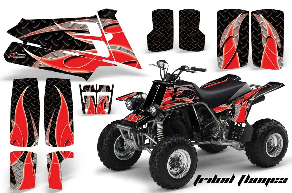 Extreme MP Shop Black Flame Headlight Covers For Yamaha Banshee YFZ350 & Warrior YFM350 – Set Of 2