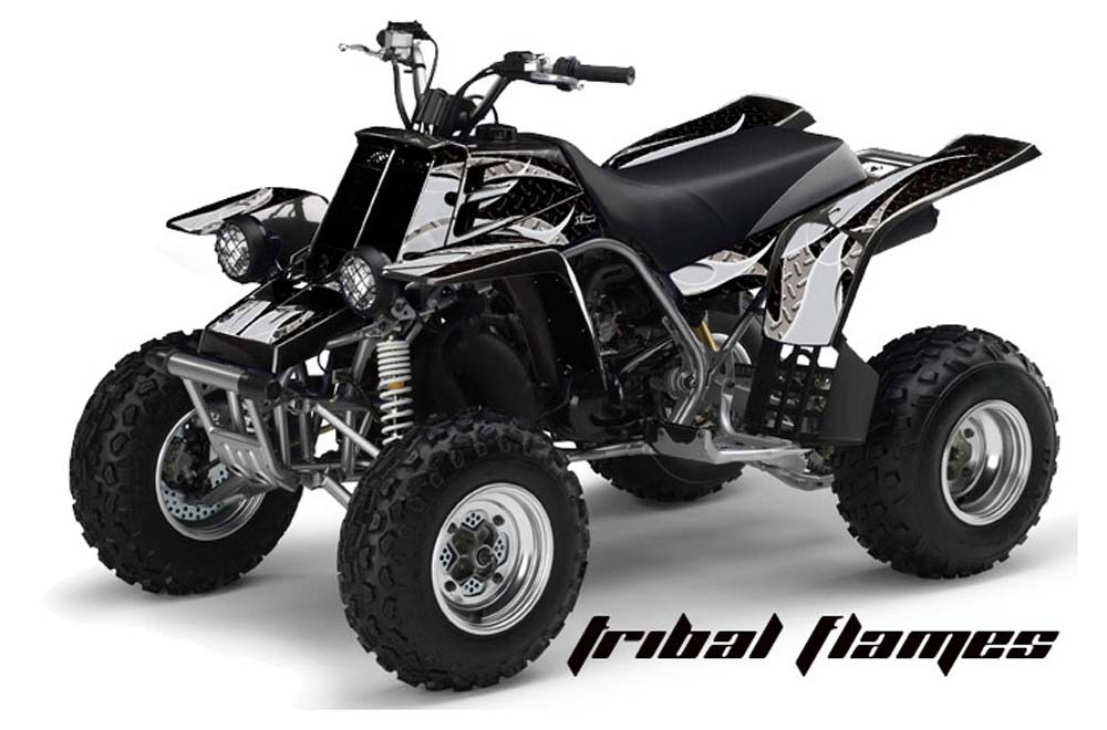 Yamaha Banshee 350 (Full Bore Plastics) ATV Graphic Kit - All Years Tribal Flames Silver
