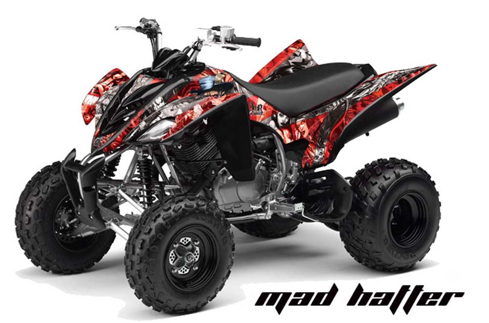 Yamaha Raptor 350 ATV Graphic Kit - 2004-2014 Mad Hatter Red