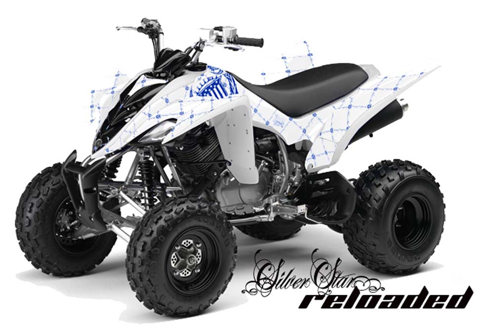 Yamaha Raptor 350 ATV Graphic Kit - 2004-2014 Silver Star - Reloaded Blue