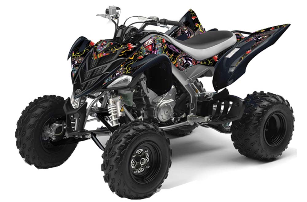 Yamaha Raptor 700 ATV Graphic Kit - 2006-2012 Ed Hardy - Love Kills Black